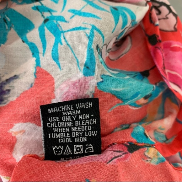 Tolani Collection Narissa Colorful Floral Caftan Tunic Top Womens M Art Modal - Picture 5 of 16